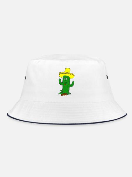 cactus - Bucket Hat - white/navy - Front