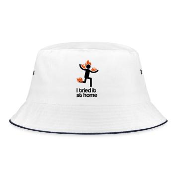 i tried it at home - Bucket Hat - white/navy - Front