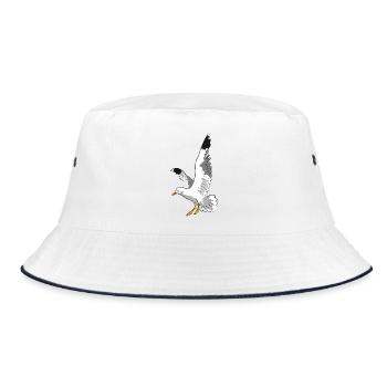 gull - Bucket Hat - white/navy - Front