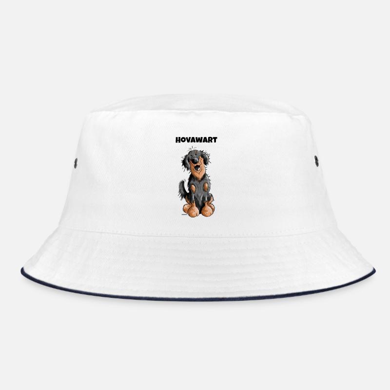 Knuffiger Hovawart - Bucket Hat - Weiß/Navy