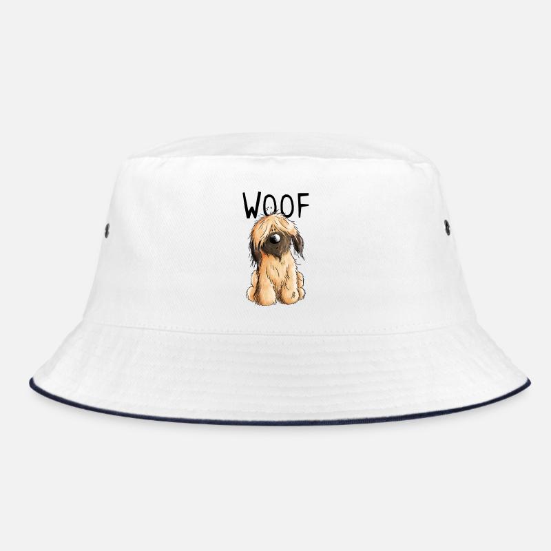 Woof Briard - Comic - Geschenk - Hund - Hunde - Bucket Hat - Weiß/Navy