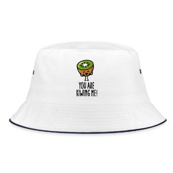 You are kiwing me Kawaii niedlich Kiwi Trickfilm - Bucket Hat - Weiß/Navy - Vorne