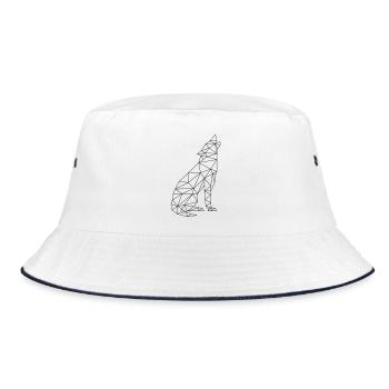 Wolf Call Wolf Contour Silhouette - Bucket Hat - white/navy - Front