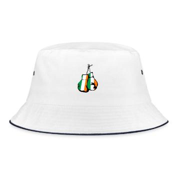 Ireland Flag Boxing Gloves Irish Sport - Bucket Hat - white/navy - Front