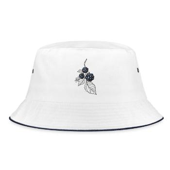 Blackberries Autumn Sticker - Bucket Hat - white/navy - Front