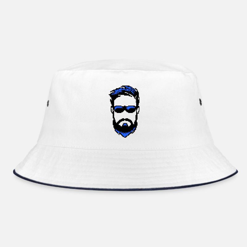 Beard Wearer Masculinity Beard Goat's Beard - Bucket Hat - white/navy
