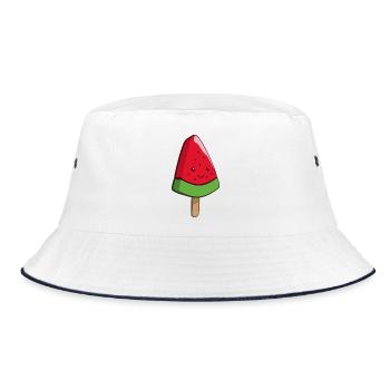 Wassermelonen Eiskunst am Stiel - Bucket Hat - white/navy - Front
