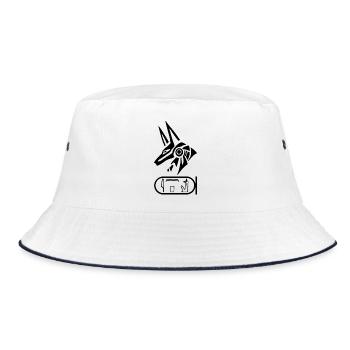 God Anubis (black) - Bucket Hat - white/navy - Front