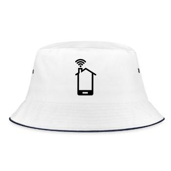 Smartphone huis logo Home WIFI - Bucket Hat - white/navy - Front