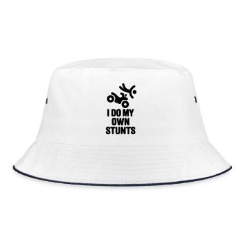I do my own stunts quad ATV All terrain vehicle - Bucket Hat - Weiß/Navy - Vorne