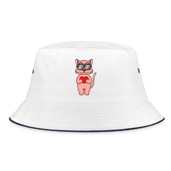 Chat avec lunettes de soleil et cœur - Bob - blanc/marine - Devant