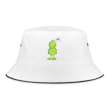 Lustiger No Frosch I Nein Nö Statement - Bucket Hat - Weiß/Navy - Vorne