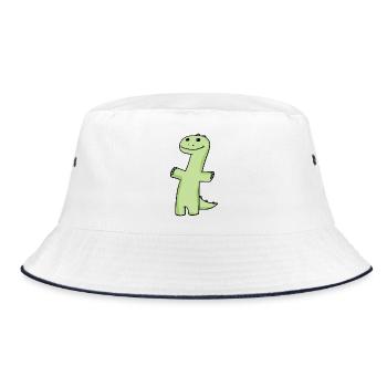 Dinosaurier Grün - Bucket Hat - Weiß/Navy - Vorne