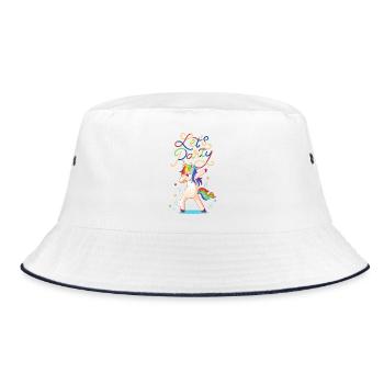 Let's party Dancing Unicorn - Unicorn Lovers - Bucket Hat - white/navy - Front