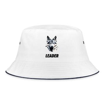 Tête de loup avec lettrage Leader - Bob - blanc/marine - Devant