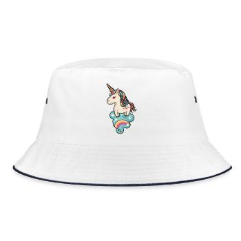 Pastel Unicorn Rainbow Dream - Bucket Hat - white/navy - Front