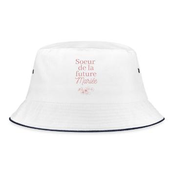 Soeur future Mariée. EVJF Team future mariée - Bob - blanc/marine - Devant