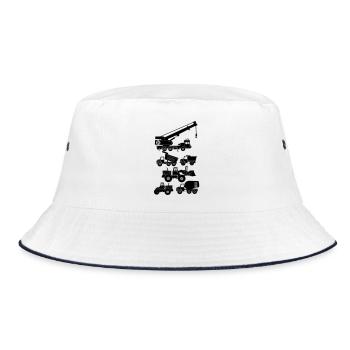 Road and construction vehicles - Bucket Hat - white/navy - Front