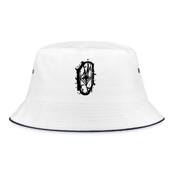O - Bucket Hat - white/navy - Front