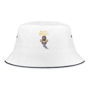 Geist aus der Tasse - Bucket Hat - Weiß/Navy - Vorne