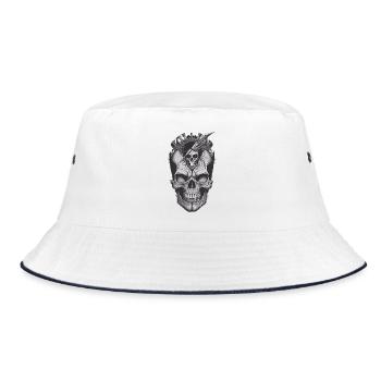 Cool Skull - Bucket Hat - Weiß/Navy - Vorne