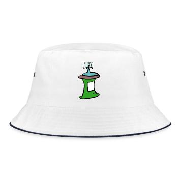 Spray can graffiti art style apparel. - Bucket Hat - white/navy - Front