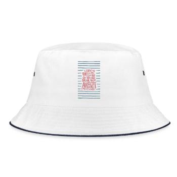 Lerne die Regeln wie ein Profi - Bucket Hat - Weiß/Navy - Vorne