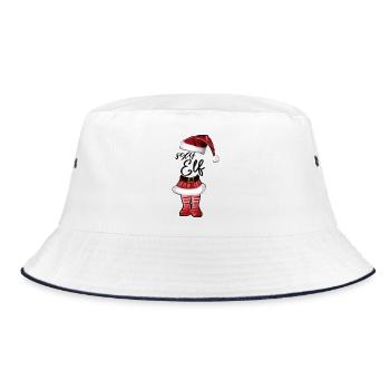 Sexy Elf – Lustiges Weihnachtsdesign - Bucket Hat - Weiß/Navy - Vorne