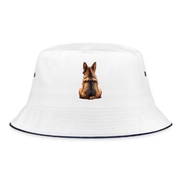 German Shepherd - Bucket Hat - white/navy - Front