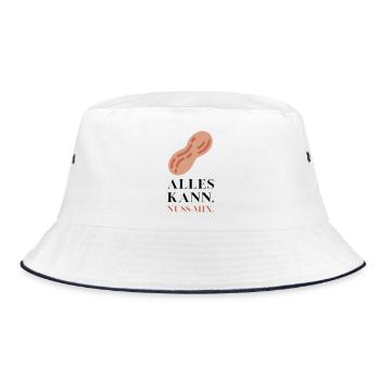 Alles kann Nuss Mix - Bucket Hat - Weiß/Navy - Vorne