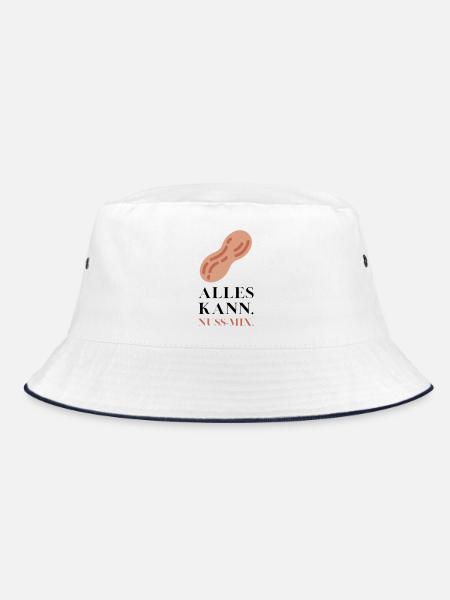 Alles kann Nuss Mix - Bucket Hat - Weiß/Navy - Vorne