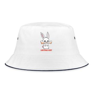 Carnivorous white rabbit - Bucket Hat - white/navy - Front