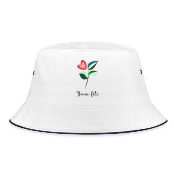 OMA. MUTTERTAG. ALLES GUTE ZUM OMA-TAG. ICH LIEBE DICH - Bucket Hat - Weiß/Navy - Vorne