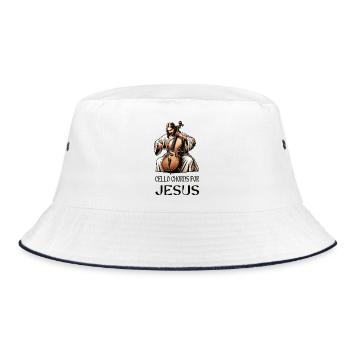 Cello chords for Jesus Christian God - Bucket Hat - white/navy - Front