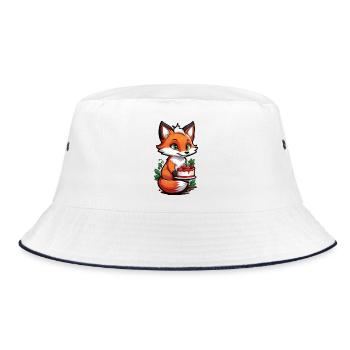 Foxy Cake Delight - Bucket Hat - white/navy - Front