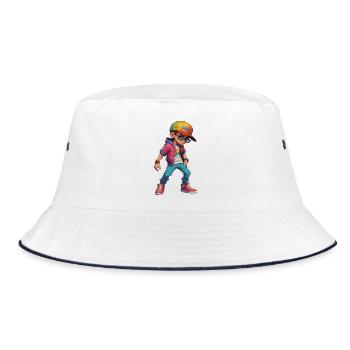 Jeune adolescent cool - Bob - blanc/marine - Devant