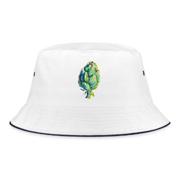 Artischocke solo - Bucket Hat - Weiß/Navy - Vorne