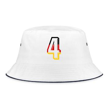 Nummer 4 Deutschland Trikot Zahl 4 Jahre - Bucket Hat - Weiß/Navy - Vorne