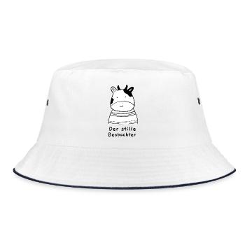 The silent observer - Bucket Hat - white/navy - Front
