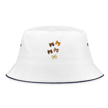 Bow Ties 70s - Bucket Hat - white/navy - Front