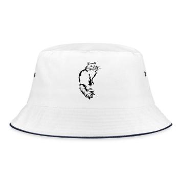 Persian - Persian Cat - Bucket Hat - white/navy - Front