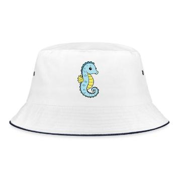 Seepferd Seepferdchen - Bucket Hat - Weiß/Navy - Vorne