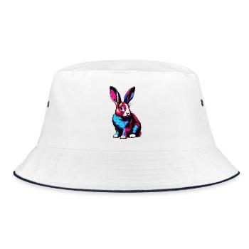 Rabbit - Bucket Hat - white/navy - Front