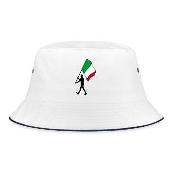 Drapeau Italie homme marchant - Bob - blanc/marine - Devant