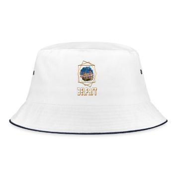 Belfast Northern Ireland City Skyline Home Love - Bucket Hat - white/navy - Front