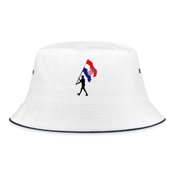Drapeau Croatie homme marchant - Bob - blanc/marine - Devant