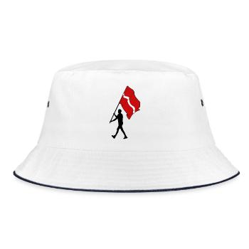 Drapeau Lettonie homme marchant - Bob - blanc/marine - Devant
