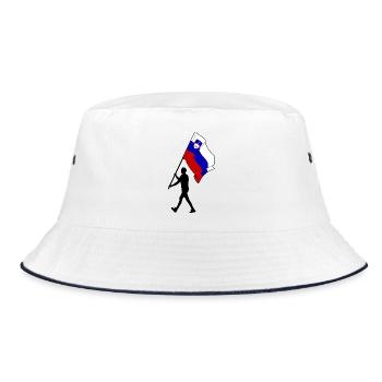 Drapeau Slovénie homme marchant - Bob - blanc/marine - Devant