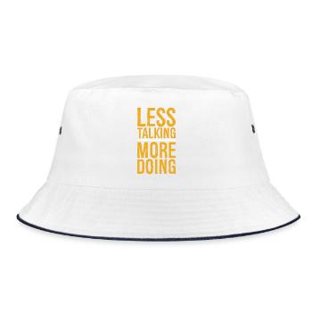 less talking more doing funny tea - Bucket Hat - white/navy - Front