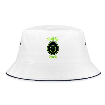 Baptism 2025 Cross in the Egg Hope Resurrection - Bucket Hat - white/navy - Front